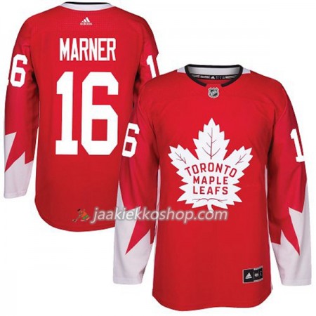 Miehille NHL Toronto Maple Leafs Pelipaita Mitchell Marner 16 Adidas 2017-2018 Rot Alternate Authentic